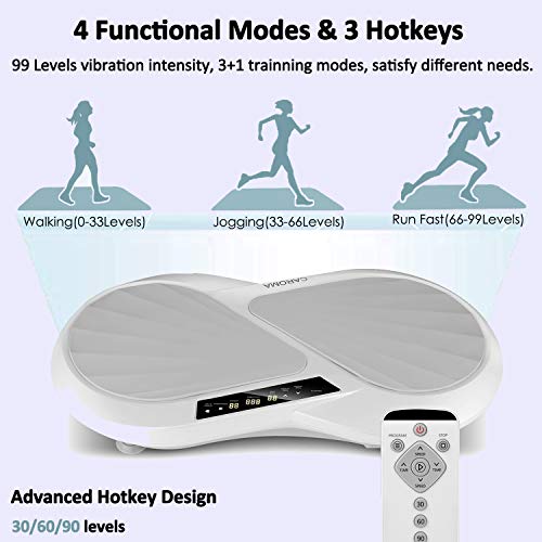 Plataforma vibratoria Caroma 3D con superficie extremadamente grande | 99 niveles 3 programas de entrenamiento | Mando a distancia avanzado para moldear y perder peso en casa (gris) Plataforma vibratoria Caroma 3D con superficie extremadamente grande | 99 niveles 3 programas de entrenamiento | Mando a distancia avanzado para moldear y perder peso en casa (gris)