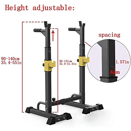 PLAYH Soporte para Mancuernas Soporte para Barra con Barra Soporte para Sentadillas Capacidad De Carga De 250 Kg Ajustable En Altura, Soporte para Press De Banca para Gimnasio En Casa