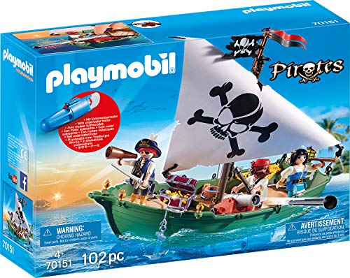 PLAYMOBIL Barco Pirata con Motor Submarino 70151, Carbón PLAYMOBIL Barco Pirata con Motor Submarino 70151, Carbón