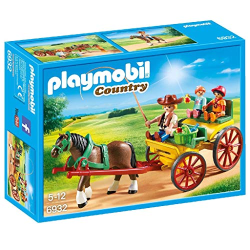 PLAYMOBIL- Country-Carruaje con Caballo Conjunto de Figuras, Multicolor (6932) PLAYMOBIL- Country-Carruaje con Caballo Conjunto de Figuras, Multicolor (6932)