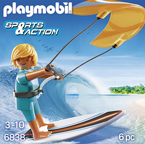 PLAYMOBIL Huevos- Kite Surfer Figura con Accesorios, Multicolor (6838)