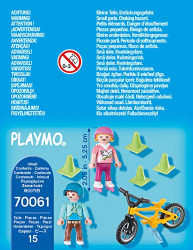 PLAYMOBIL- Special Plus Especial Niños Bici y Patines, Color carbón (70061)