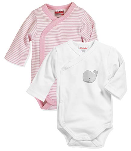 Playshoes Wickel-Body 1/1-Arm 2er Pack WAL Conjunto de ropa interior para bebés y niños pequeños, Rosa, 3 mes Unisex bebé