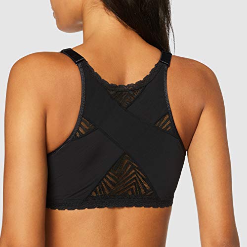 Playtex Soutien-Gorge Emboitant Sans Armature Ideal Posture Sujetador sin Aros, Negro (Noir 001), 100C para Mujer