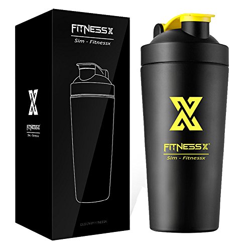 plc020 Fitness Acero Inoxidable proteína Bottle Copa Proteína Bottle de proteínas | Stainless 700ml black