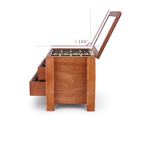 PLDDY Joyero de Madera con Espejo de Aumento, 3-Tercer Gran Capacidad Cajones extraíbles de Almacenamiento Caso joyería Organizador for los Collares Anillos de Las Mujeres, 29.5x18.5x21.5cm PLDDY Joyero de Madera con Espejo de Aumento, 3-Tercer Gran Capacidad Cajones extraíbles de Almacenamiento Caso joyería Organizador for los Collares Anillos de Las Mujeres, 29.5x18.5x21.5cm