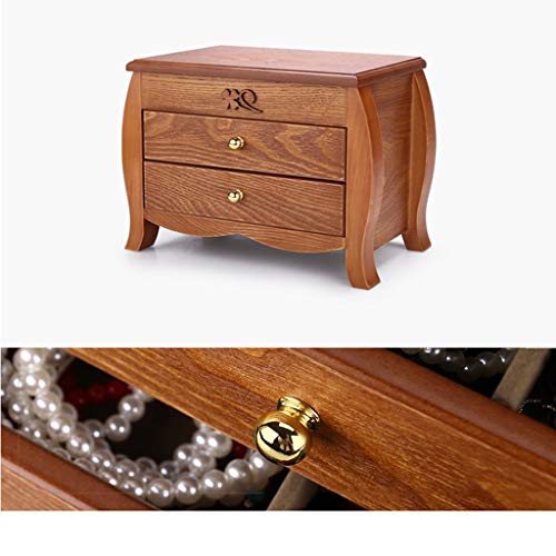 PLDDY Joyero de Madera con Espejo de Aumento, 3-Tercer Gran Capacidad Cajones extraíbles de Almacenamiento Caso joyería Organizador for los Collares Anillos de Las Mujeres, 29.5x18.5x21.5cm PLDDY Joyero de Madera con Espejo de Aumento, 3-Tercer Gran Capacidad Cajones extraíbles de Almacenamiento Caso joyería Organizador for los Collares Anillos de Las Mujeres, 29.5x18.5x21.5cm