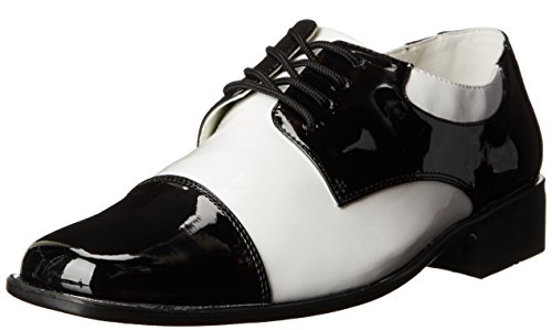 Pleaser DISCO-18, Brogue-Zapatos con Cordones Hombre, Multicolor Blanco y Negro, Large EU