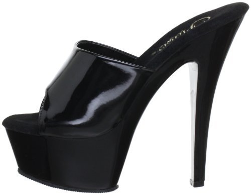 Pleaser EU-KISS-201 - Sandalias de Material sintético Mujer, Color Negro, Talla 37