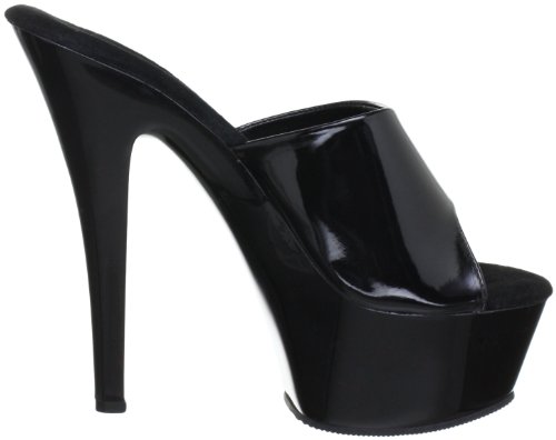 Pleaser EU-KISS-201 - Sandalias de Material sintético Mujer, Color Negro, Talla 37