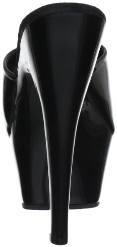 Pleaser EU-KISS-201 - Sandalias de Material sintético Mujer, Color Negro, Talla 37