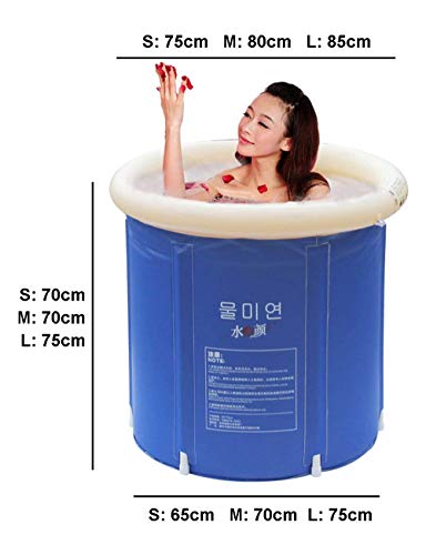 Plegable bañera de barril del baño de tina de baño de adultos inflable, bañera cubo de plástico grueso. ( Tamaño : S )