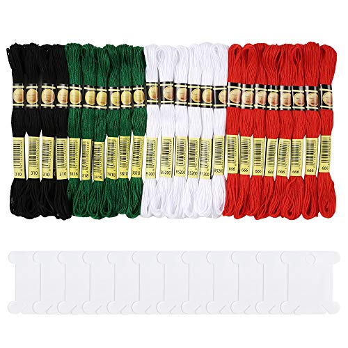 Pllieay 24 madejas de hilo de bordado de 4 colores con 12 bobinas de hilo de plástico son una opción ideal para tus proyectos de bordado. Pllieay 24 madejas de hilo de bordado de 4 colores con 12 bobinas de hilo de plástico son una opción ideal para tus proyectos de bordado.