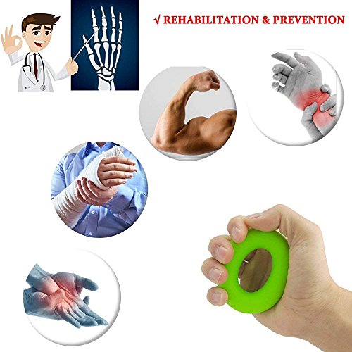 Pnrskter Fortalecedor de Agarre de Mano, Entrenador de Dedos, Entrenador de Fuerza de Agarre (6 PCS,Grande) Alivio del Dolor de la Muñeca y el Pulgar, Mejorar los Músculos del Brazo