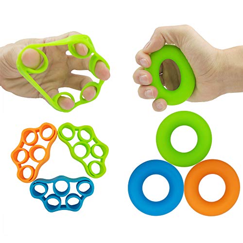 Pnrskter Fortalecedor de Agarre de Mano, Entrenador de Dedos, Entrenador de Fuerza de Agarre (6 PCS,Grande) Alivio del Dolor de la Muñeca y el Pulgar, Mejorar los Músculos del Brazo Pnrskter Fortalecedor de Agarre de Mano, Entrenador de Dedos, Entrenador de Fuerza de Agarre (6 PCS,Grande) Alivio del Dolor de la Muñeca y el Pulgar, Mejorar los Músculos del Brazo