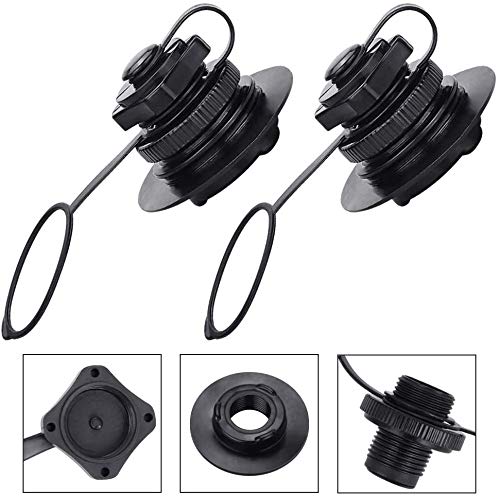 POFET - 5 tapones inflables de aire en espiral para barco o boston de repuesto para inflado de una sola dirección, válvula Boston de goma para colchonetas de barco o piscina, color negro POFET - 5 tapones inflables de aire en espiral para barco o boston de repuesto para inflado de una sola dirección, válvula Boston de goma para colchonetas de barco o piscina, color negro