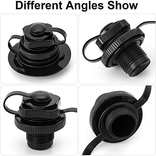 POFET - 5 tapones inflables de aire en espiral para barco o boston de repuesto para inflado de una sola dirección, válvula Boston de goma para colchonetas de barco o piscina, color negro POFET - 5 tapones inflables de aire en espiral para barco o boston de repuesto para inflado de una sola dirección, válvula Boston de goma para colchonetas de barco o piscina, color negro