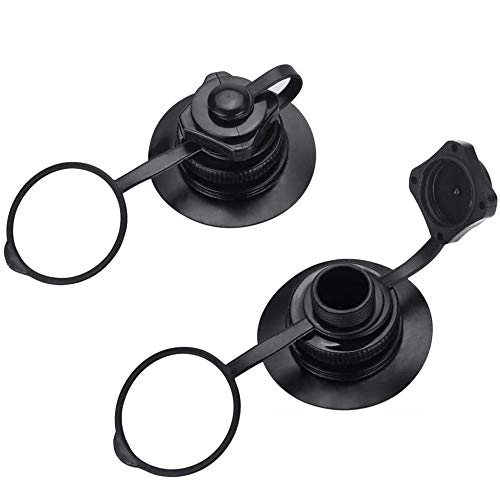 POFET - 5 tapones inflables de aire en espiral para barco o boston de repuesto para inflado de una sola dirección, válvula Boston de goma para colchonetas de barco o piscina, color negro POFET - 5 tapones inflables de aire en espiral para barco o boston de repuesto para inflado de una sola dirección, válvula Boston de goma para colchonetas de barco o piscina, color negro