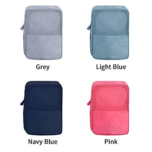 POHOVE Bolsas para Zapatos de Viaje con Bolsillo de Malla de 3 Compartimentos, Organizador Plegable Impermeable para Zapatos, Bolsa de Nailon de Doble Capa para clasificar el hogar con asa Superior POHOVE Bolsas para Zapatos de Viaje con Bolsillo de Malla de 3 Compartimentos, Organizador Plegable Impermeable para Zapatos, Bolsa de Nailon de Doble Capa para clasificar el hogar con asa Superior