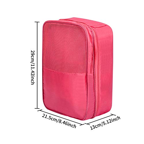 POHOVE Bolsas para Zapatos de Viaje con Bolsillo de Malla de 3 Compartimentos, Organizador Plegable Impermeable para Zapatos, Bolsa de Nailon de Doble Capa para clasificar el hogar con asa Superior