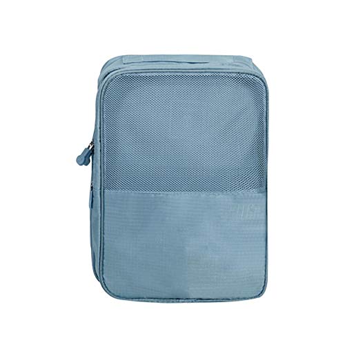 POHOVE Bolsas para Zapatos de Viaje con Bolsillo de Malla de 3 Compartimentos, Organizador Plegable Impermeable para Zapatos, Bolsa de Nailon de Doble Capa para clasificar el hogar con asa Superior