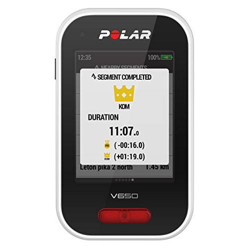 Polar V650 HR - Ciclocomputador con GPS y sensor de Frecuencia Cardíaca H10. Mapas y seguimiento de rutas - Strava live segments - Luz frontal - Compatible con potenciometros BT