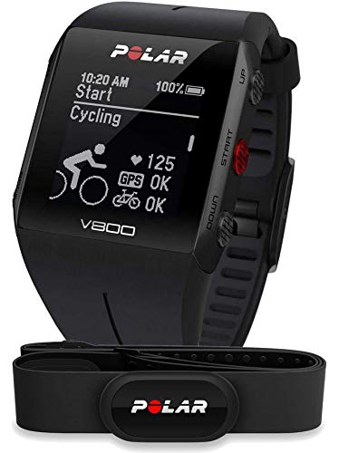 Polar V800 Black HR - Reloj deportivo GPS con sensor de frecuencia cardíaca H10, color negro