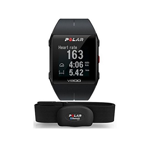 Polar V800 Black HR - Reloj deportivo GPS con sensor de frecuencia cardíaca H10, color negro