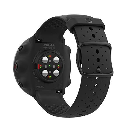 Polar Vantage M -Reloj con GPS y Frecuencia Cardíaca - Multideporte y programas de running - Resistente al agua, ligero- Negro Talla M/L