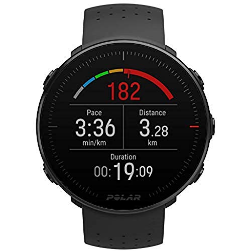 Polar Vantage M -Reloj con GPS y Frecuencia Cardíaca - Multideporte y programas de running - Resistente al agua, ligero- Negro Talla M/L