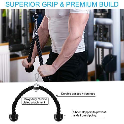 Polea musculación con cuerda Triceps máx. Peso 50 kg para ejercicio delantero brazos Deltoides Polea musculación con cuerda Triceps máx. Peso 50 kg para ejercicio delantero brazos Deltoides