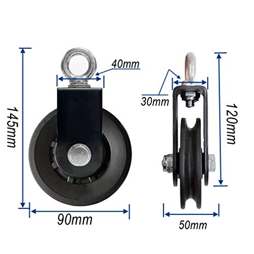 Polea universal bloque de rueda para gimnasio en casa LAT DIY accesorio (90 mm) Polea universal bloque de rueda para gimnasio en casa LAT DIY accesorio (90 mm)