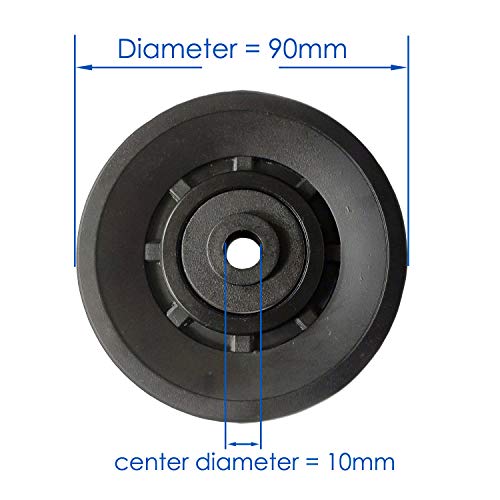 Polea universal bloque de rueda para gimnasio en casa LAT DIY accesorio (90 mm)