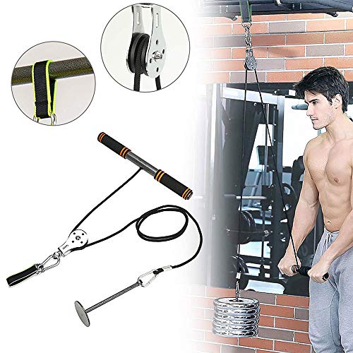 Poleas Gimnasio,Accesorios de Entrenamiento Del Antebrazo,Maquinas de Gimnasio Para Casa,Con Polea,Soporta Fuerza Dentro de Los 150 Kg, Puede Ejercitar Brazos,MuñEcas,Hombros,Pecho,Para Los Hombres