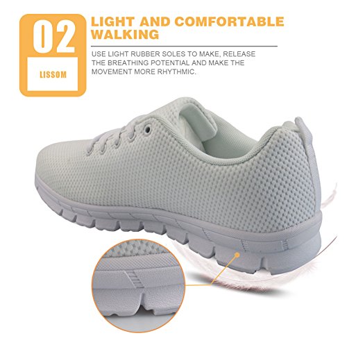 POLERO Nurse - Zapatillas de Mujer para Enfermera, Ligeras, para Correr, Caminar, Malla, Planas, para Tenis, para Mujer, Deportes, Apartamentos, 38 EU, Blanco