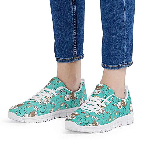 Polero - Zapatillas de enfermera, zapatillas deportivas de mujer, ligeras, de malla, planas, para andar, tenis, correr, deportes, talla 38