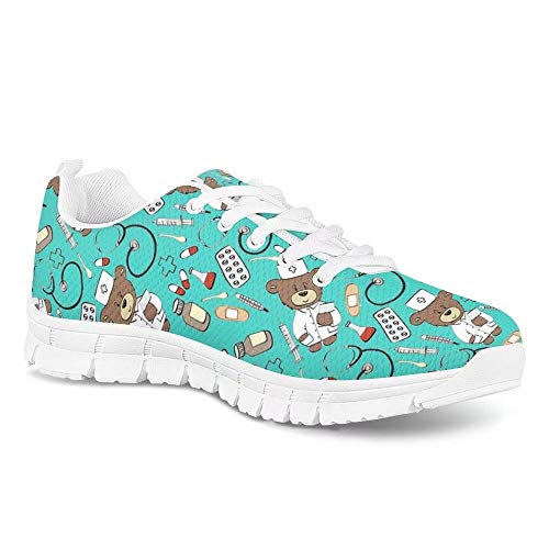 Polero - Zapatillas de enfermera, zapatillas deportivas de mujer, ligeras, de malla, planas, para andar, tenis, correr, deportes, talla 38 Polero - Zapatillas de enfermera, zapatillas deportivas de mujer, ligeras, de malla, planas, para andar, tenis, correr, deportes, talla 38