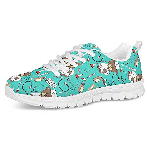 Polero - Zapatillas de enfermera, zapatillas deportivas de mujer, ligeras, de malla, planas, para andar, tenis, correr, deportes, talla 38 Polero - Zapatillas de enfermera, zapatillas deportivas de mujer, ligeras, de malla, planas, para andar, tenis, correr, deportes, talla 38