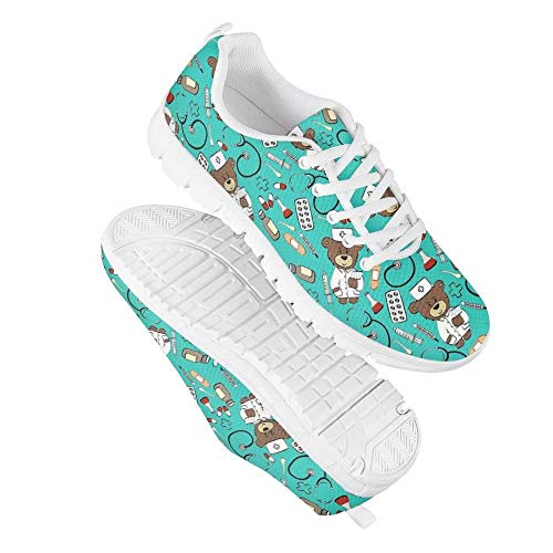 Polero - Zapatillas de enfermera, zapatillas deportivas de mujer, ligeras, de malla, planas, para andar, tenis, correr, deportes, talla 38