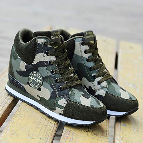 POLP Calzado Zapatos Mujer Cuña Deportivos Zapatillas Running para Mujer Aire Libre Deporte Transpirables Zapatos Gimnasio Correr Sneakers Verde Plataforma Casual Camuflaje 35-42