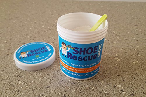 Polvo para zapatos y pies Elimina el olor de los pies Desarrollado por un podólogo colegiado Shoe Rescue es un remedio 100% natural que elimina los malos olores de los pies y el calzado