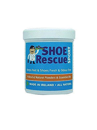 Polvo para zapatos y pies Elimina el olor de los pies Desarrollado por un podólogo colegiado Shoe Rescue es un remedio 100% natural que elimina los malos olores de los pies y el calzado