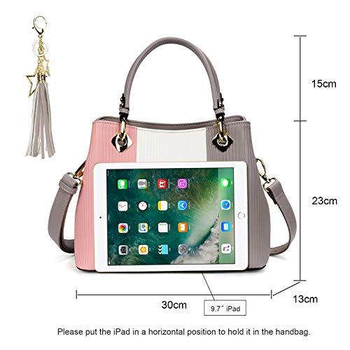 Pomelo Best Bolsos de Mujer, Bolso Señora Tote Multicolor Rayas PU Cuero Con Flecos Bolso Hombro Bolso Shopper perfecto para Trabajo, Diario Vida, Navidad y Fiesta ect (Rosa) Pomelo Best Bolsos de Mujer, Bolso Señora Tote Multicolor Rayas PU Cuero Con Flecos Bolso Hombro Bolso Shopper perfecto para Trabajo, Diario Vida, Navidad y Fiesta ect (Rosa)