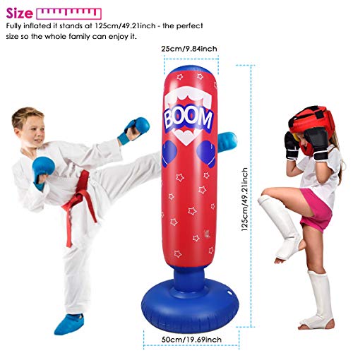 Ponacat Saco de Boxeo Inflable para Niños Saco de Boxeo Ninja Independiente para Un Rebote Inmediato para Practicar Karate Taekwondo Mma Ejercicio Físico para Aliviar El Estrés