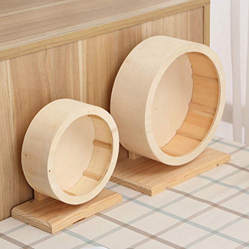 POPETPOP Juguetes de Pequeños Animales, Rueda de Ejercicios para Hámster, Rueda de Madera Silenciosa y Disco Antideslizante para Hámster Chinchillas Cobayas - Talla S POPETPOP Juguetes de Pequeños Animales, Rueda de Ejercicios para Hámster, Rueda de Madera Silenciosa y Disco Antideslizante para Hámster Chinchillas Cobayas - Talla S