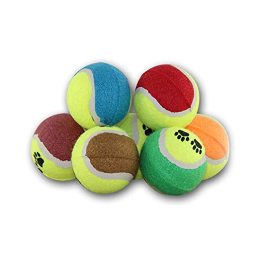 POPETPOP - Lote de 10 Pelotas de Tenis para Masticar para Perros, Pelotas de Goma para Perros interactivos, Pelotas de Limpieza de Dientes para Cachorros pequeños y Gatos (Color Aleatorio)