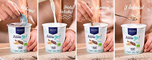 Porridge Ecológico de Avena con Espelta y Chía. Sin Azúcar Añadido. Granos Enteros de Avena y Espelta. Preparación Instantánea. Pack de 8 Unidades de 55 g