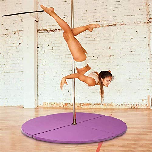 Portátil Fitness Pole Dance Mat Pole Dance Mat Modelo Estándar de Seguridad Ronda Yoga Ejercicio Seguridad Baile Pad Dia 4ft x 2", Negro, 120 * 5cm