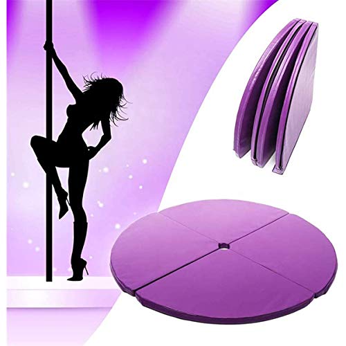 Portátil Fitness Pole Dance Mat Pole Dance Mat Modelo Estándar de Seguridad Ronda Yoga Ejercicio Seguridad Baile Pad Dia 4ft x 2", Negro, 120 * 5cm