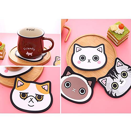 Posavasos de silicona con diseño de gato-Alfombrilla de goma para vino,vidrio,té- mejor bebida para el hogar,cerveza-hogar casa decoración de cocina - ideal para regalo de registro de boda negro Posavasos de silicona con diseño de gato-Alfombrilla de goma para vino,vidrio,té- mejor bebida para el hogar,cerveza-hogar casa decoración de cocina - ideal para regalo de registro de boda negro
